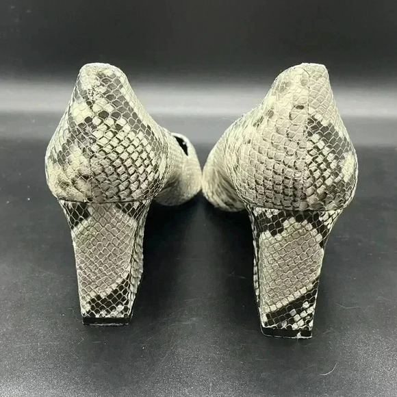 calvin klein lila pump snakeskin black and white womens 11M - Picture 5 of 7